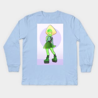 Stylish Peridot Kids Long Sleeve T-Shirt